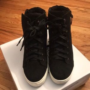 Steve Madden Lynn Black Sneaker Wedges